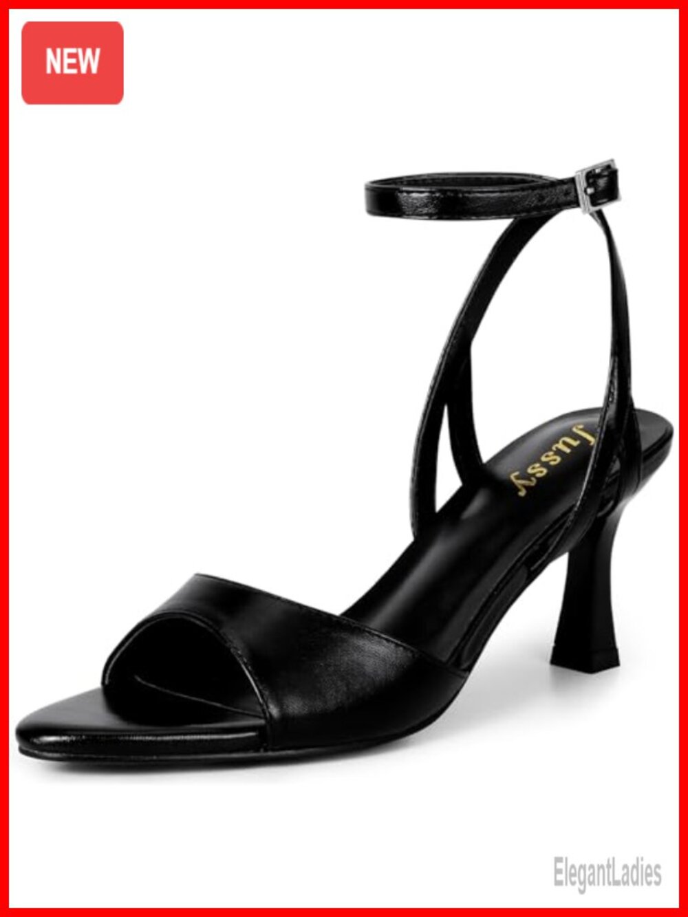 Jussy Kitten Heels Pointed Open Toe Strappy Heeled Sandals
